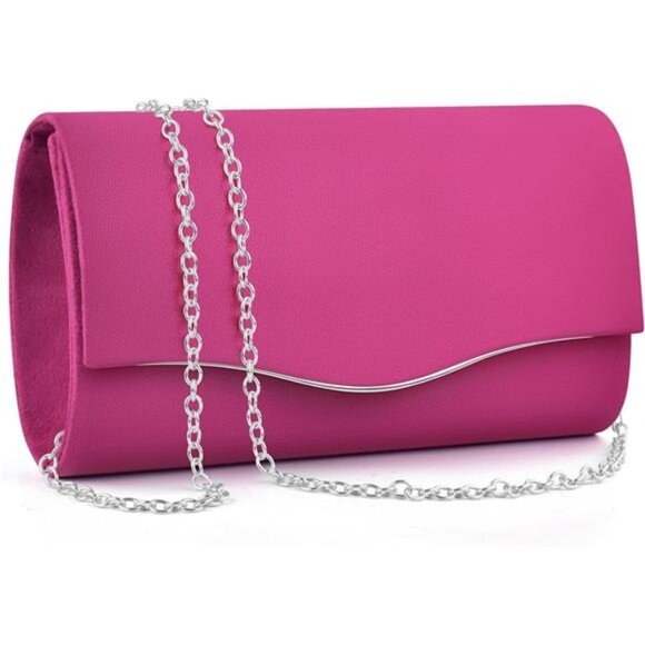 Formal Bags Suede Shoulder Envelope Handbags Pink - Picture 1 of 7